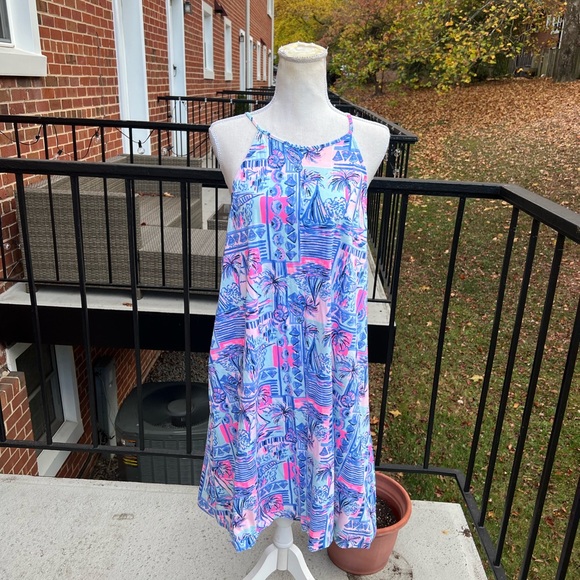 Lilly Pulitzer Blue and Pink Patterned Dress - Picture 5 of 7